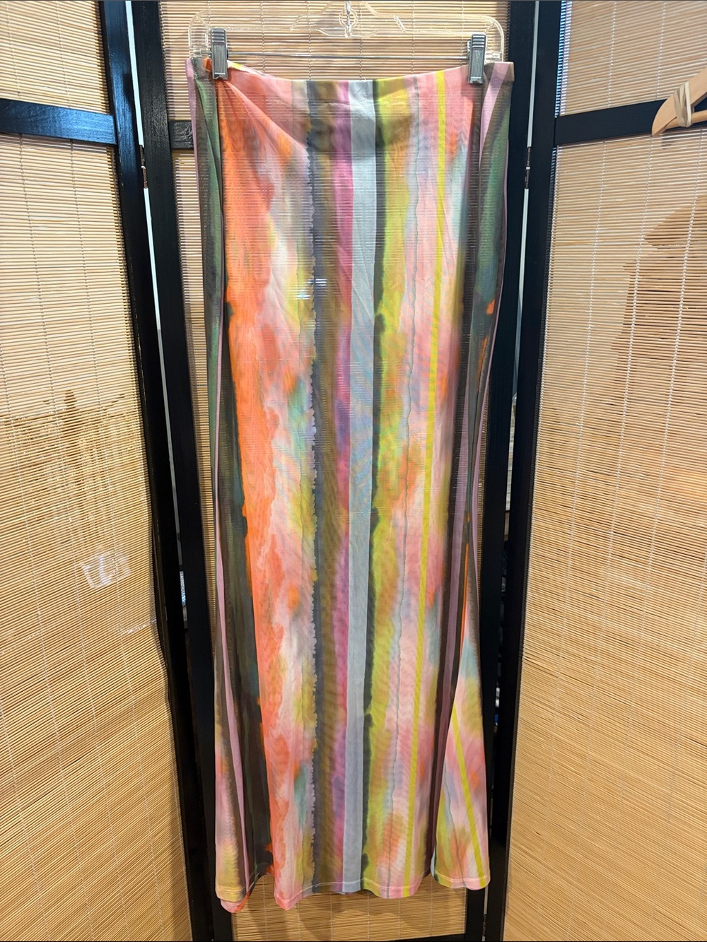 Sheer Multi-Color Striped Maxi Skirt - Women